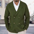 Cardigan Homme à Col Revers – Pull Fitté à Boutonnage Double en Maille Légère - Vert armée