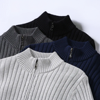 Cardigan Homme à Maille Côtelée Zippé – Pull Classique avec Fermeture Éclair - image 4