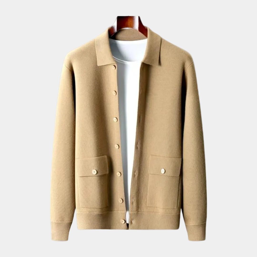 Cardigan homme boutonné - Camel