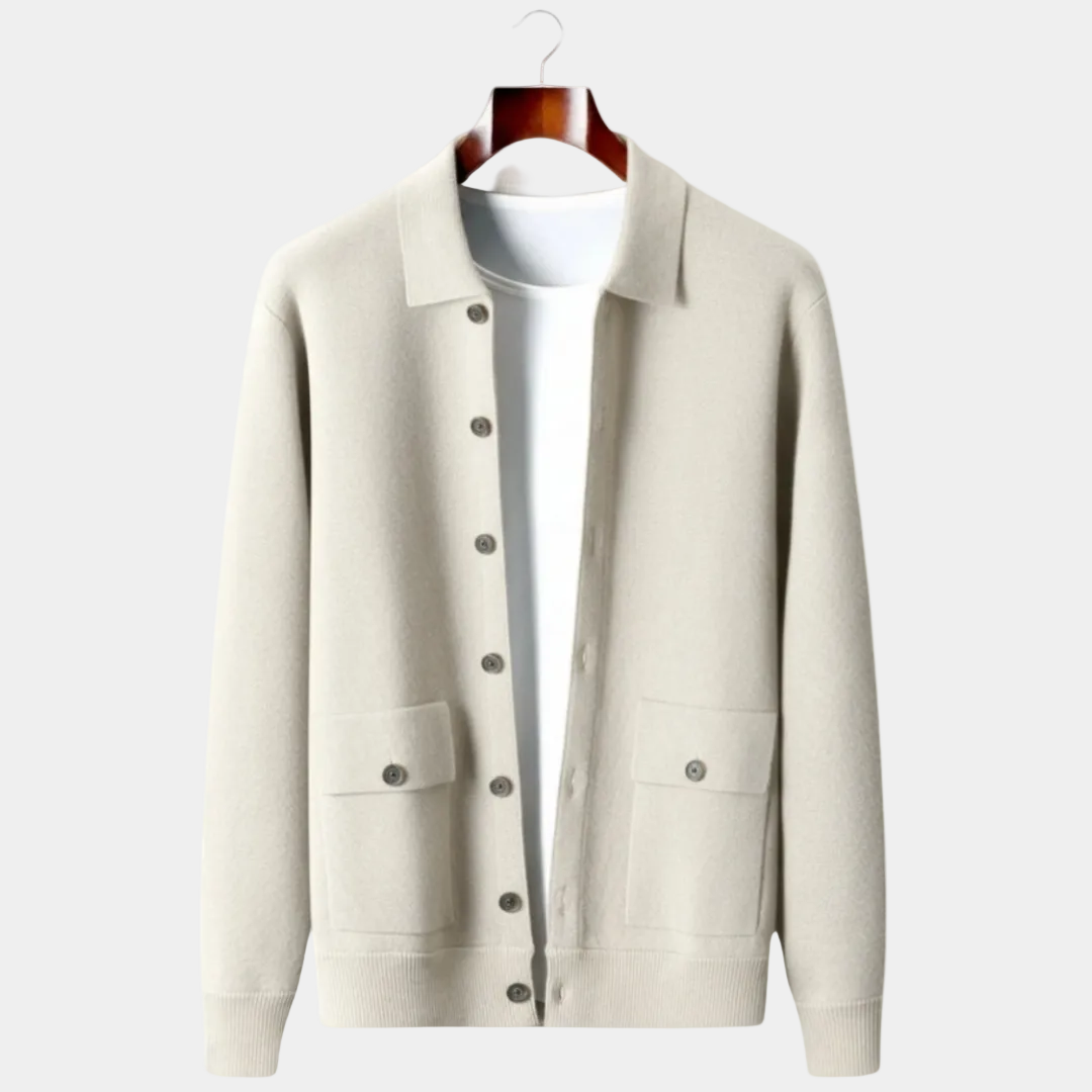 Cardigan homme boutonné - Ivoire