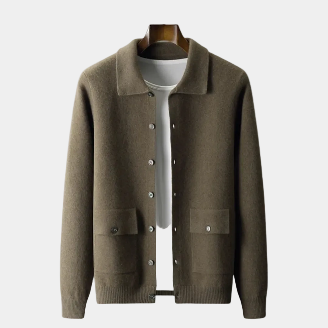 Cardigan homme boutonné - Vert