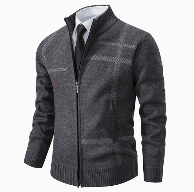 Cardigan homme zippé - Gris foncé