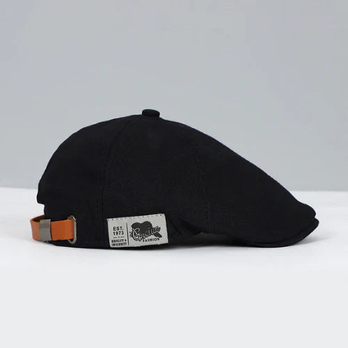 Casquette Plate Ajustable pour Hommes - Noir