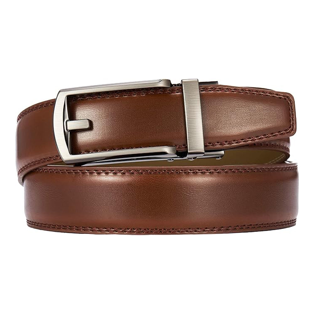 Ceinture en cuir à cliquet pour homme avec fermeture à pression – Style ajustable décontracté et formel - image 2