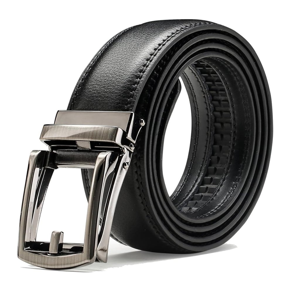 Ceinture en cuir à cliquet pour homme avec fermeture à pression – Style ajustable décontracté et formel - image 6