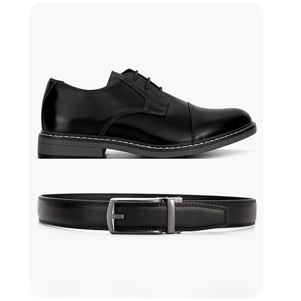 Ceinture en cuir à cliquet pour homme avec fermeture à pression – Style ajustable décontracté et formel - image 10