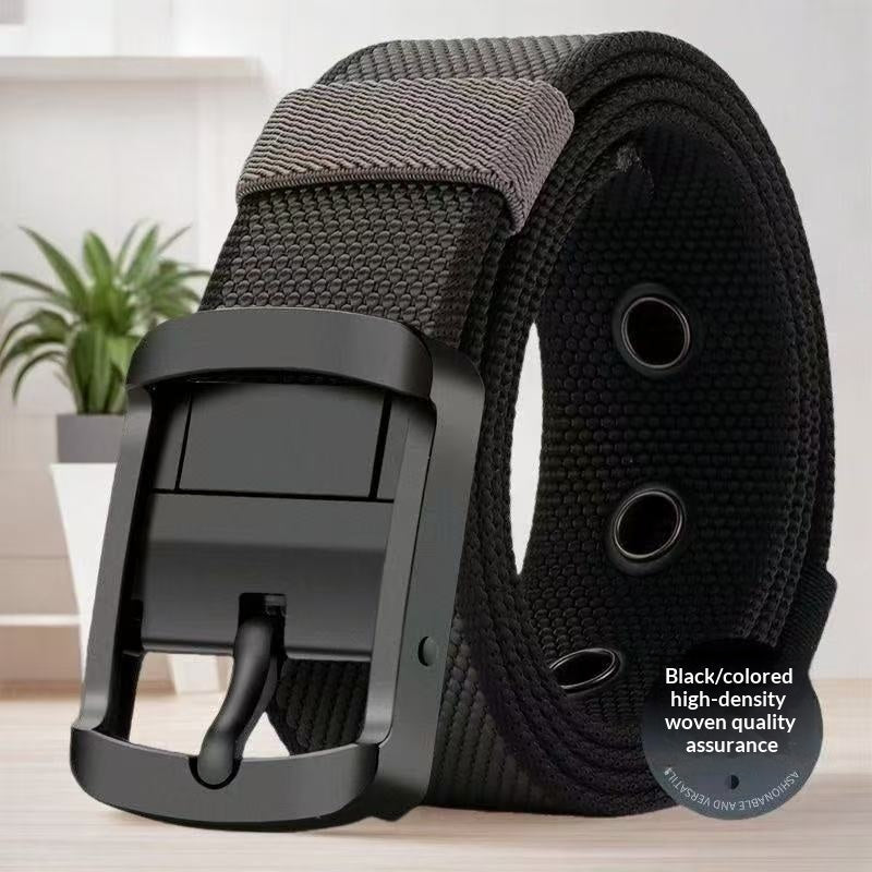 Ceinture en nylon rotative pour homme – Style polyvalent à boucle à ardillon double face - image 3