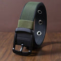 Ceinture en nylon rotative pour homme – Style polyvalent à boucle à ardillon double face - Noir Vert Armée - 120cm