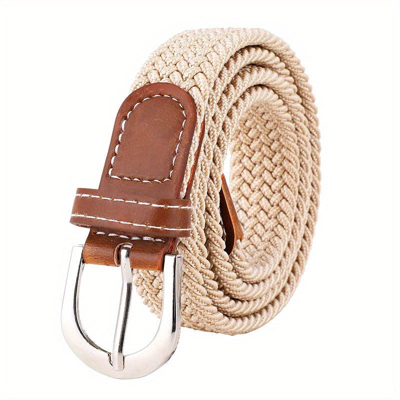 Ceinture homme tressée bicolore - Beige