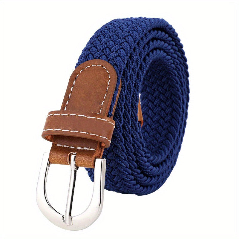 Ceinture homme tressée bicolore - Bleu