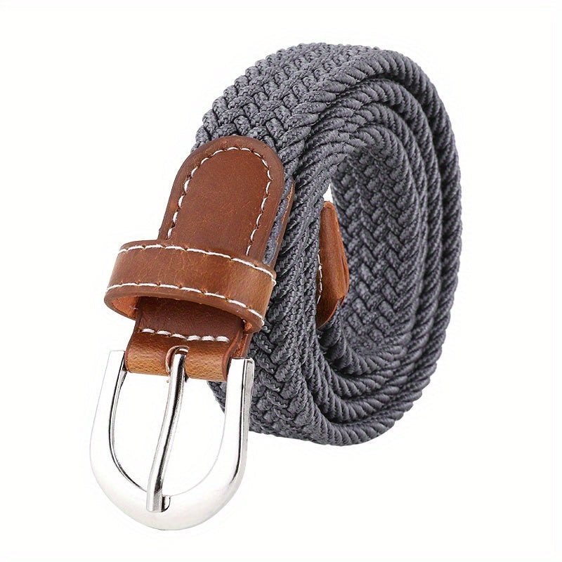 Ceinture homme tressée bicolore - Gris