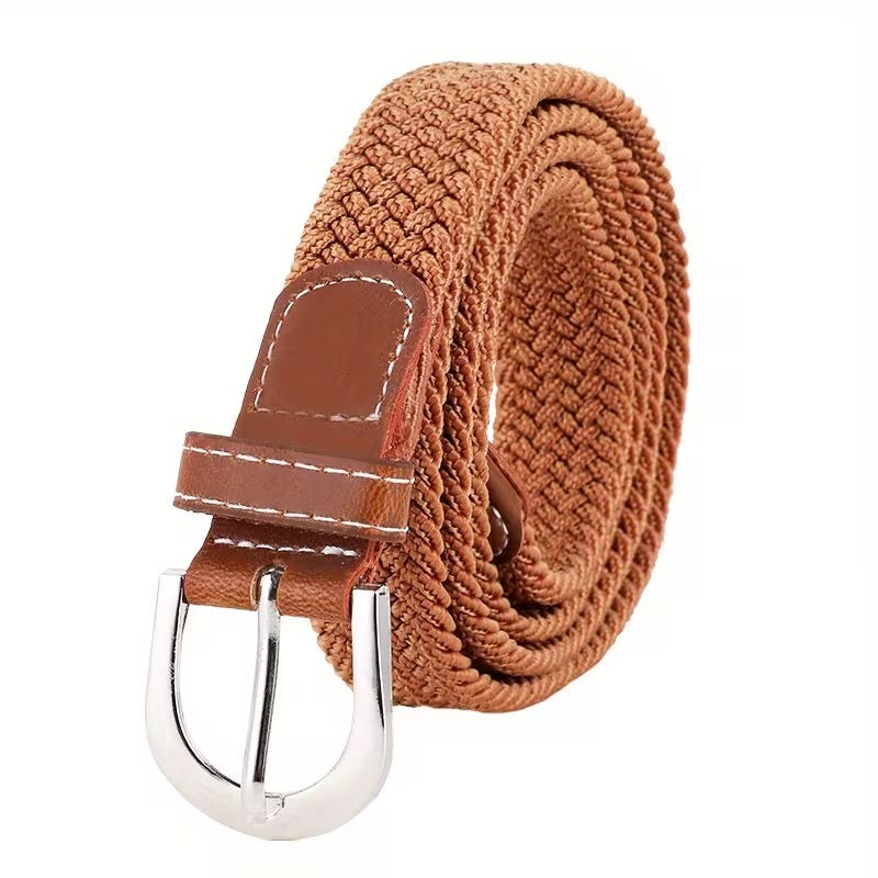 Ceinture homme tressée bicolore - Marron