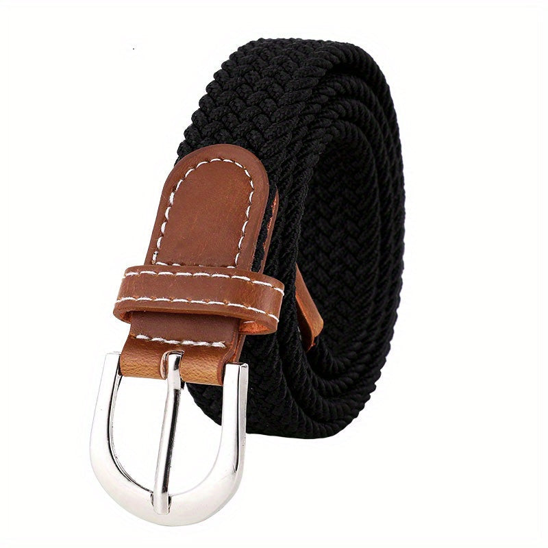 Ceinture homme tressée bicolore - Noir