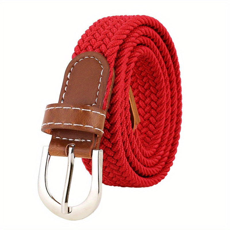 Ceinture homme tressée bicolore - Rouge