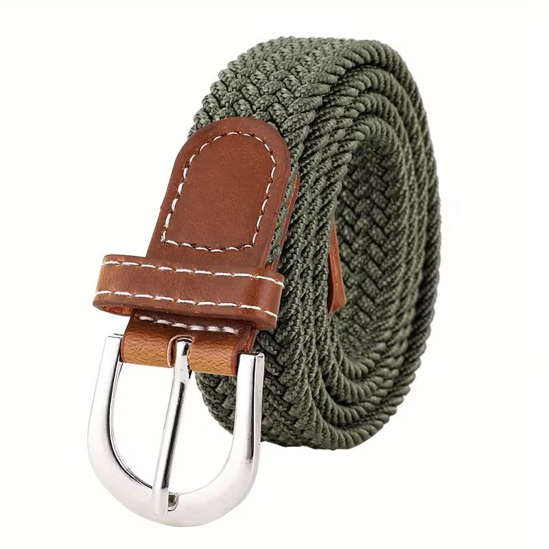 Ceinture homme tressée bicolore - Vert
