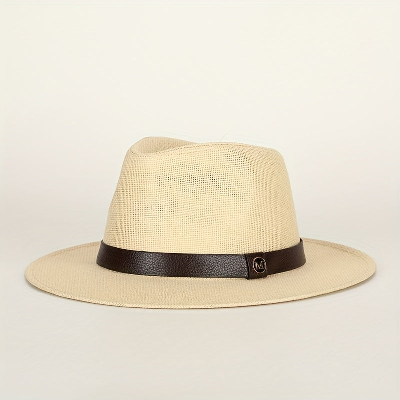 Chapeau fedora homme à large bord - Beige