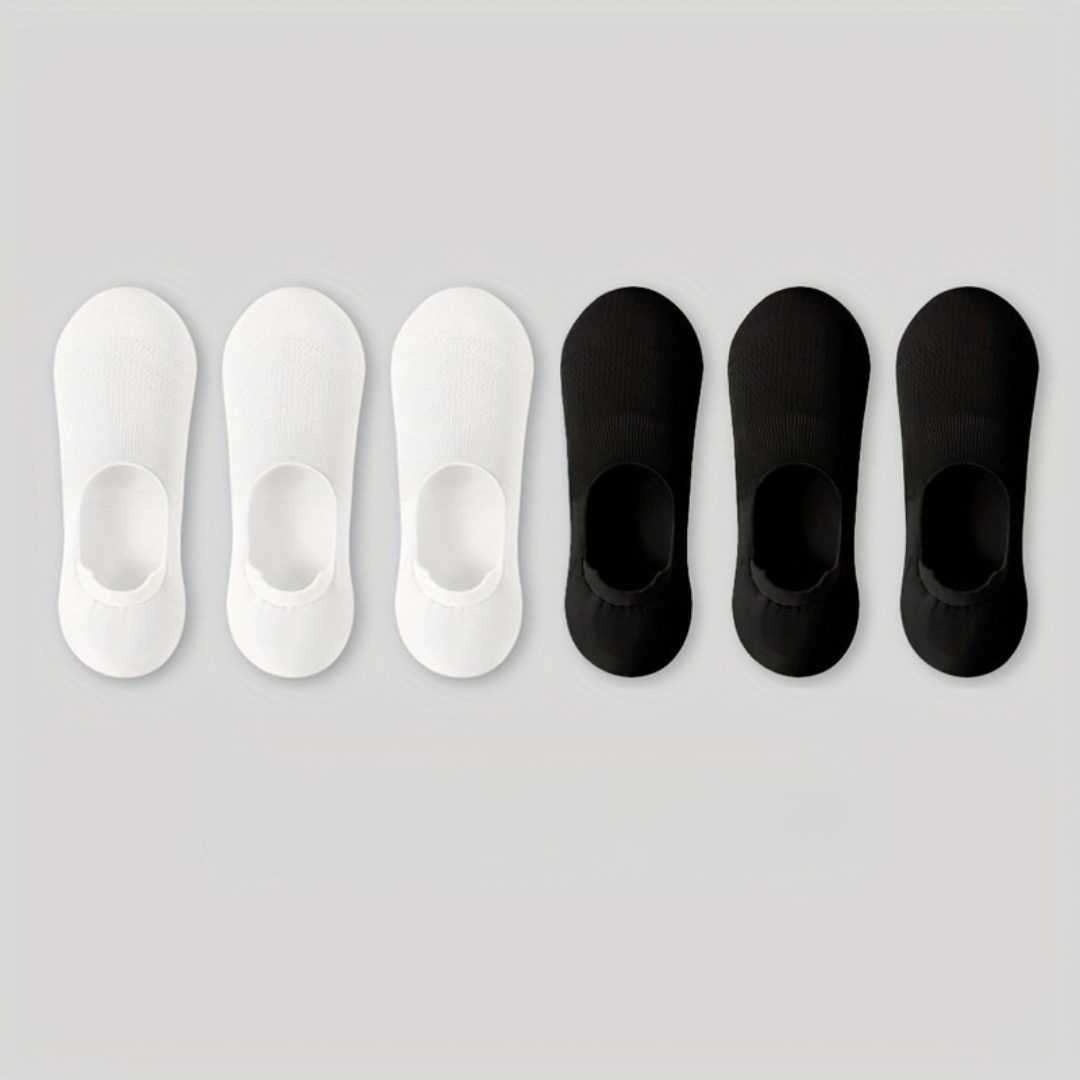 Chaussettes Invisibles pour Hommes 6-Paires - Blanc et Noir