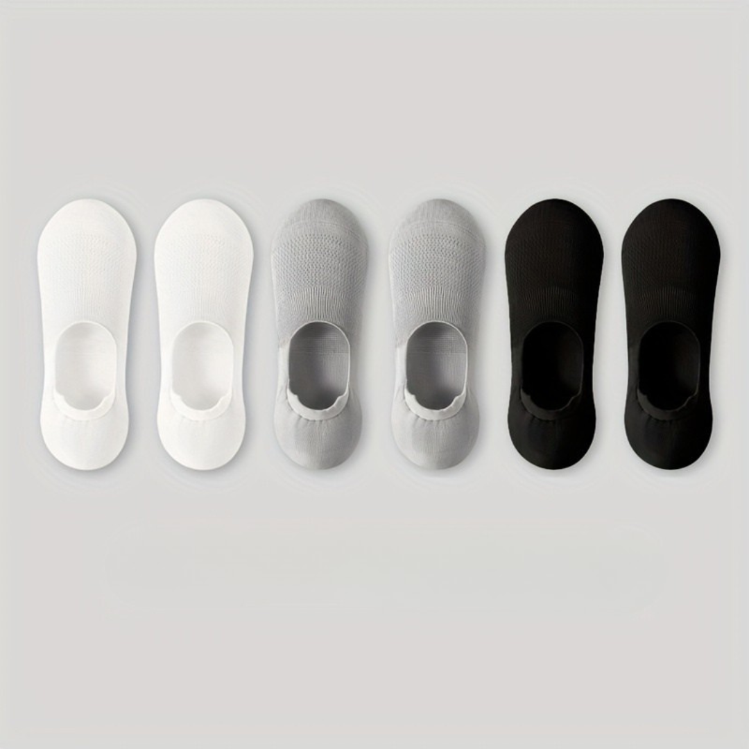 Chaussettes Invisibles pour Hommes 6-Paires - Blanc/Gris/Noir
