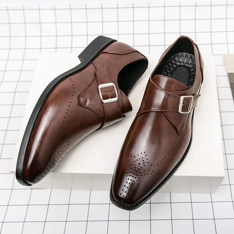 Chaussures de ville pour hommes avec boucle - Marron