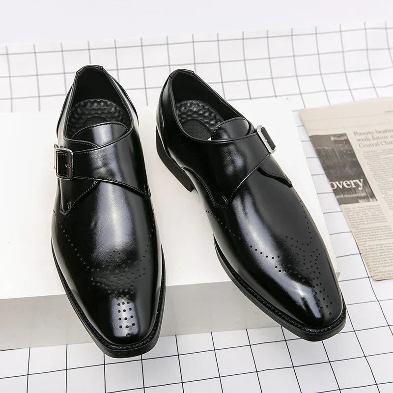 Chaussures de ville pour hommes avec boucle - Noir