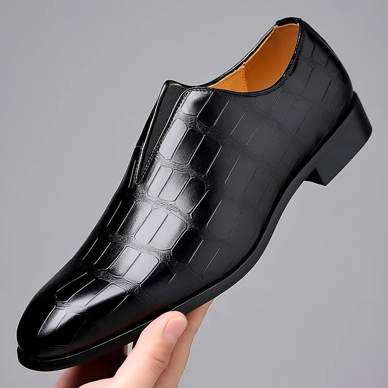 Chaussures habillées homme effet croco - image 3