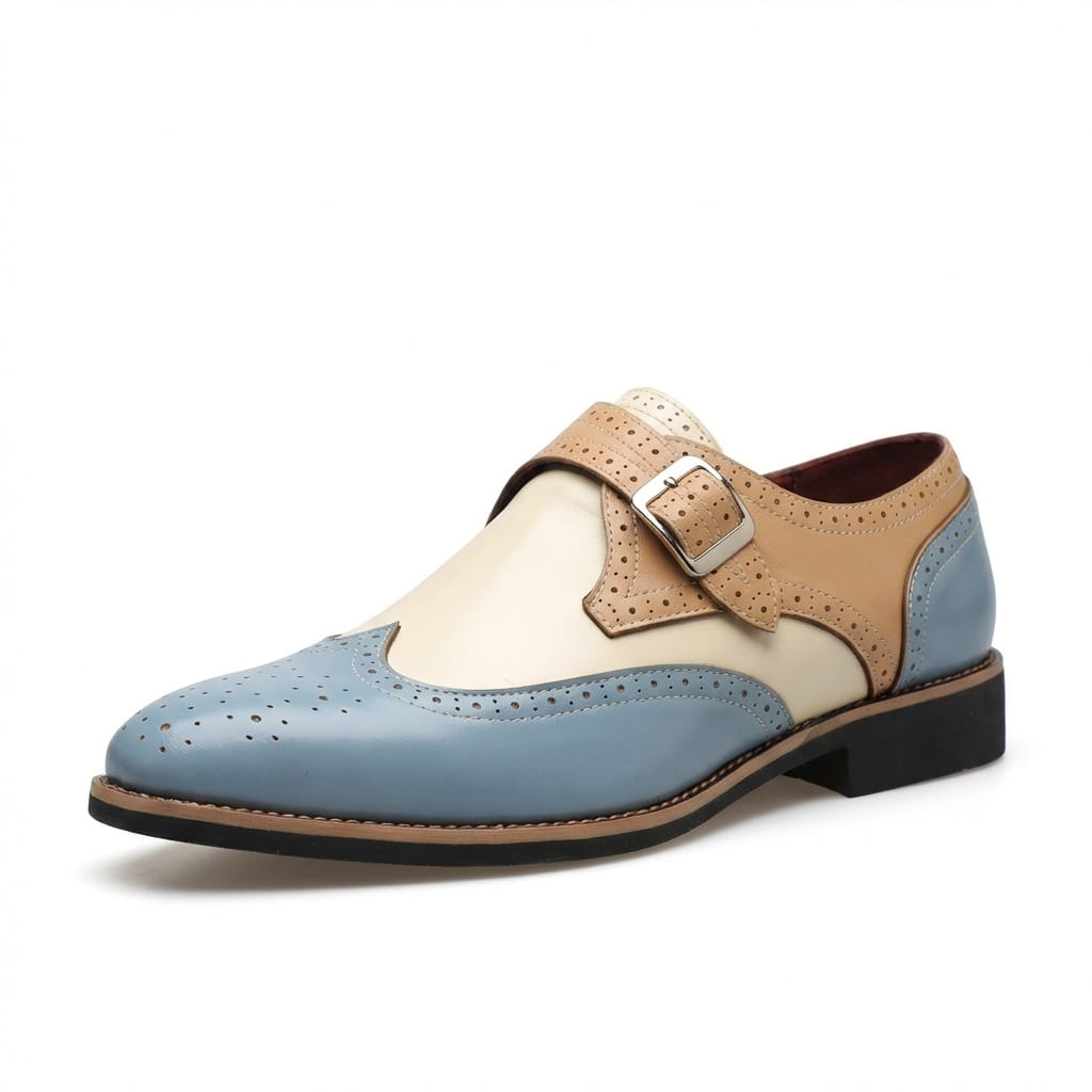 Chaussures homme à boucle - Bleu clair