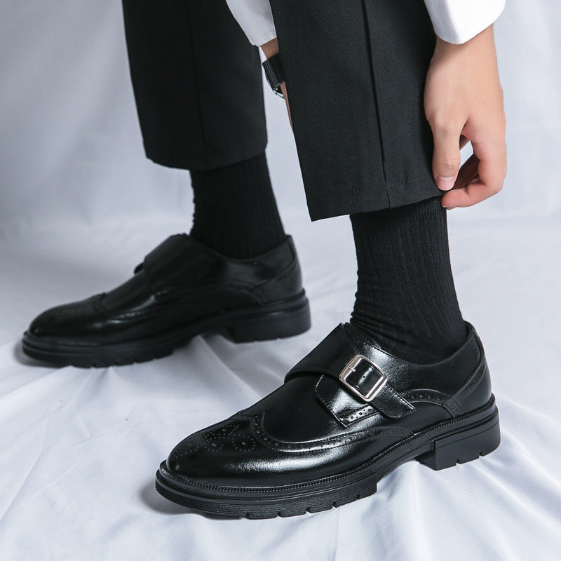 Chaussures homme à boucle perforées - Noir