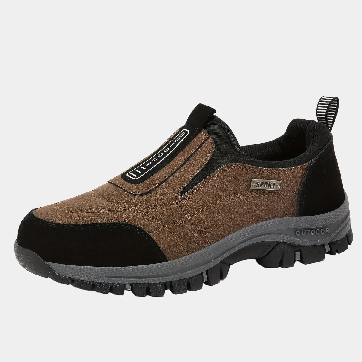 Chaussures homme à enfiler crantées - Marron foncé