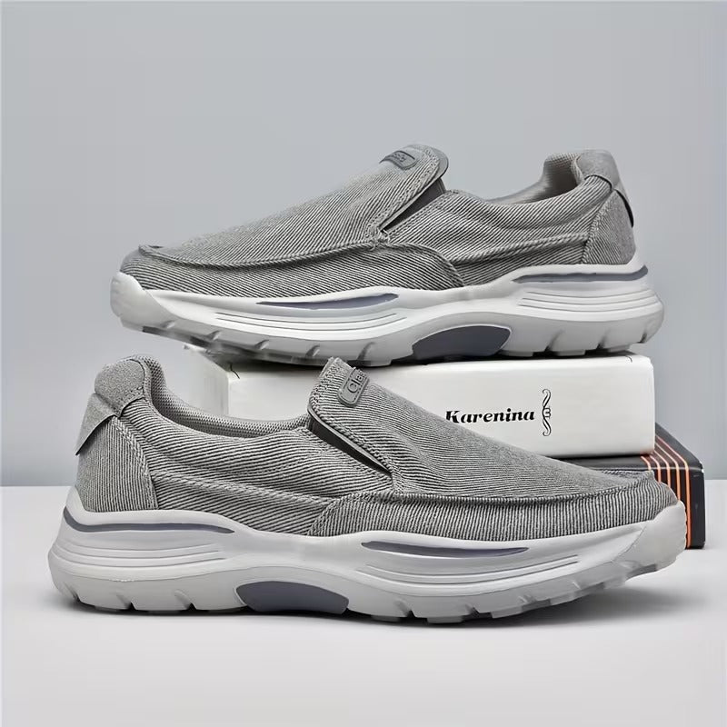 Chaussures homme à enfiler semelle épaisse - Gris clair