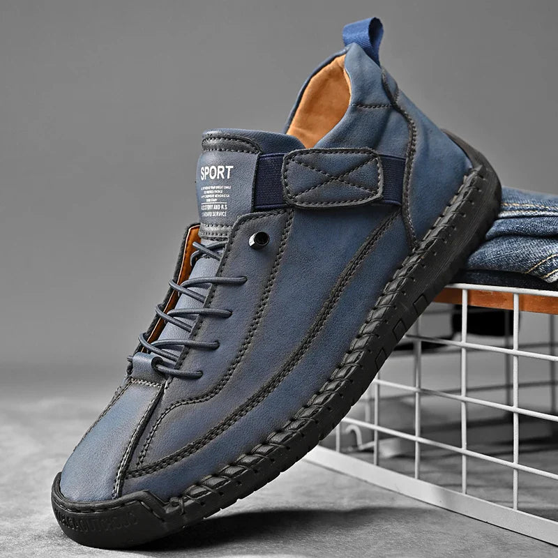 Chaussures homme à lacets bande élastique - Bleu