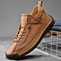Chaussures homme à lacets bande élastique - Marron