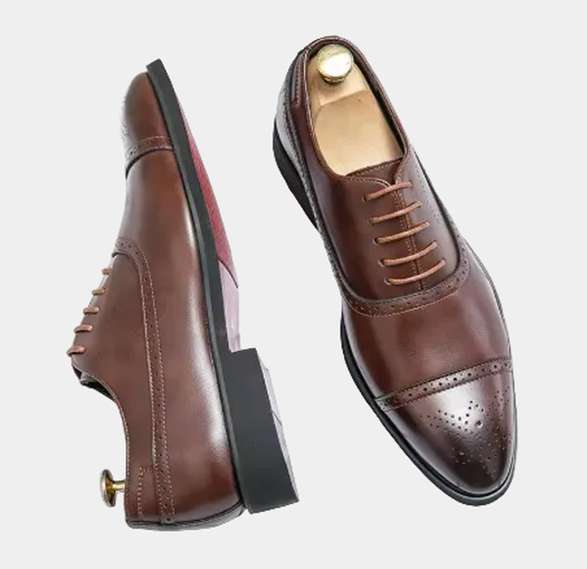 Chaussures homme à lacets bout droit - Marron