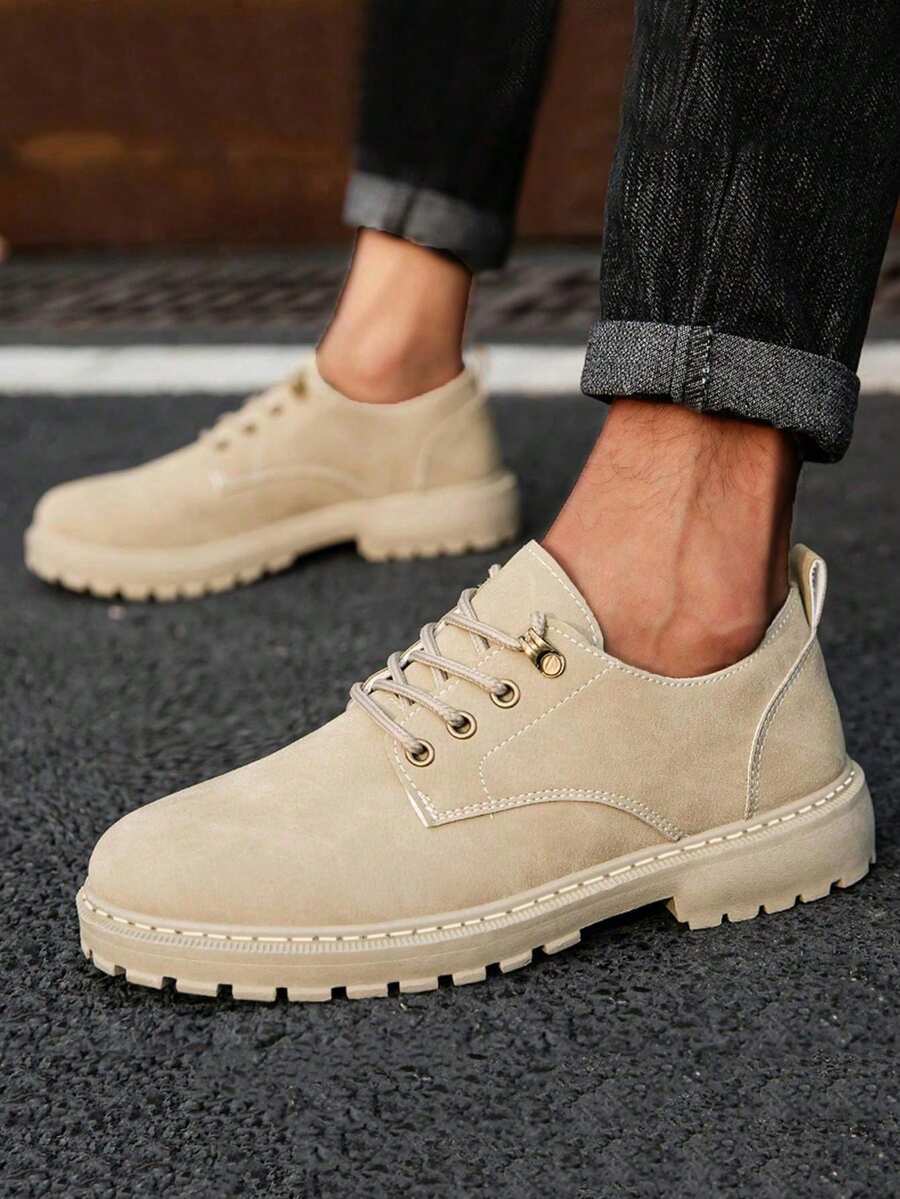 Chaussures homme à lacets crantées - Kaki