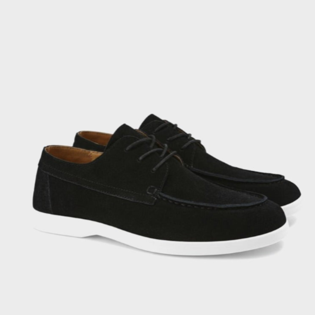 Chaussures homme à lacets et bout mocassin - Noir