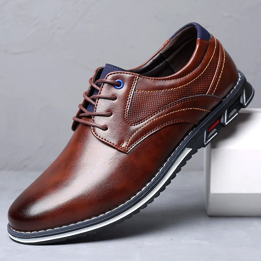 Chaussures homme à lacets semelle épaisse - Marron