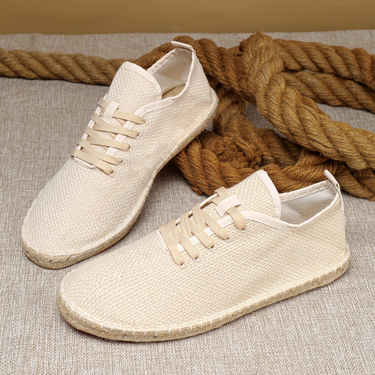Chaussures homme à lacets tissées - Kaki
