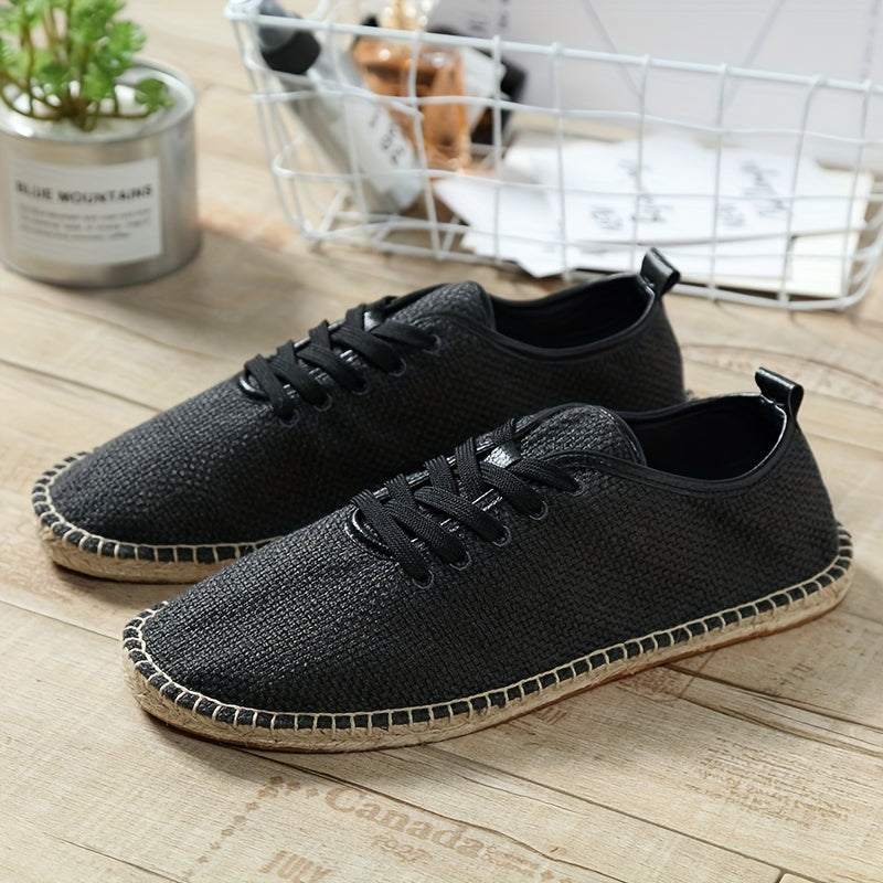 Chaussures homme à lacets tissées - Noir