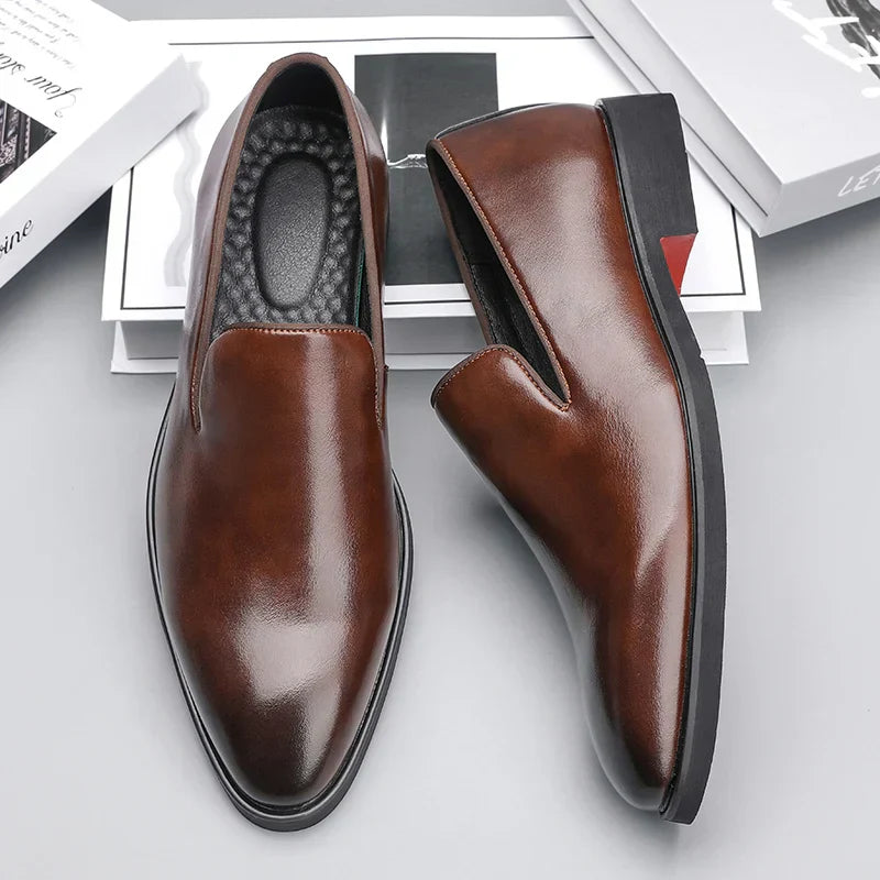 Chaussures homme bout allongé - Marron