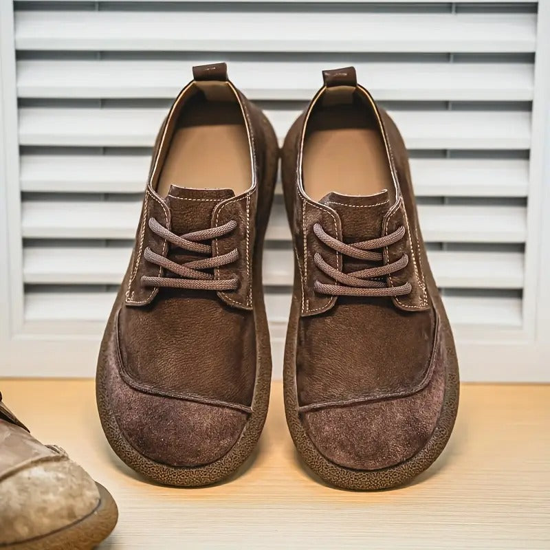 Chaussures Homme en Daim Rétro à Lacets – Style Décontracté Confortable - Brun