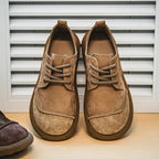 Chaussures Homme en Daim Rétro à Lacets – Style Décontracté Confortable - Kaki