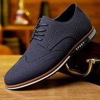 Chaussures Homme Noires En Daim À Lacets Plates - image 7