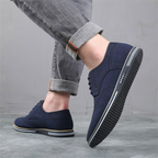 Chaussures Homme Noires En Daim À Lacets Plates - image 10