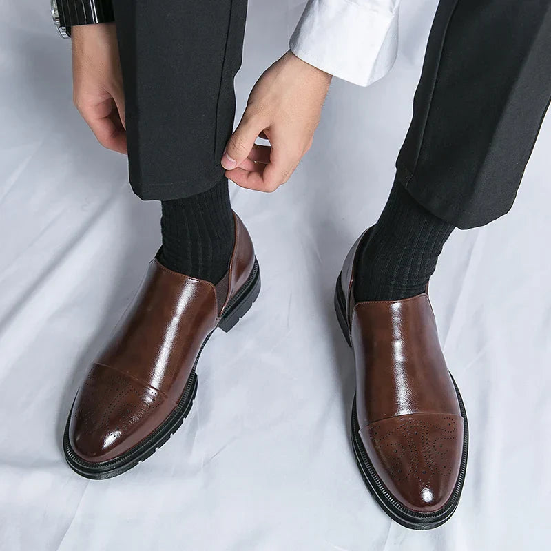Chaussures homme perforées - Marron