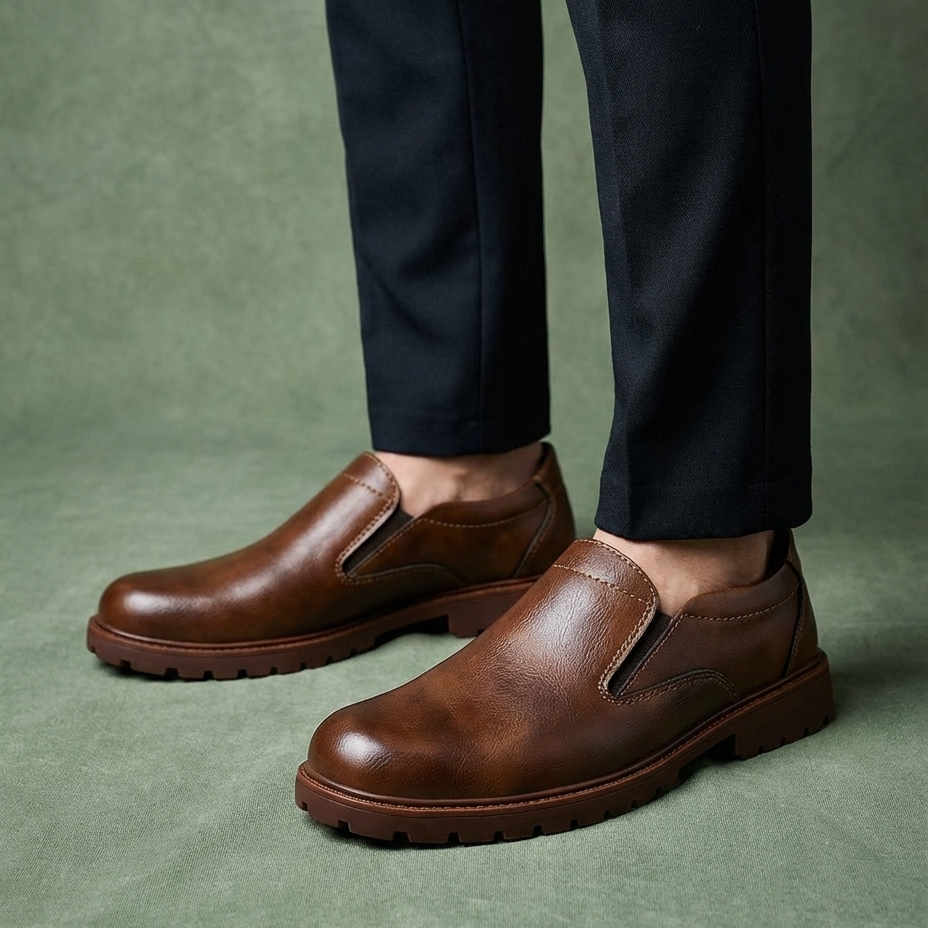 Chaussures homme sans lacets - Marron