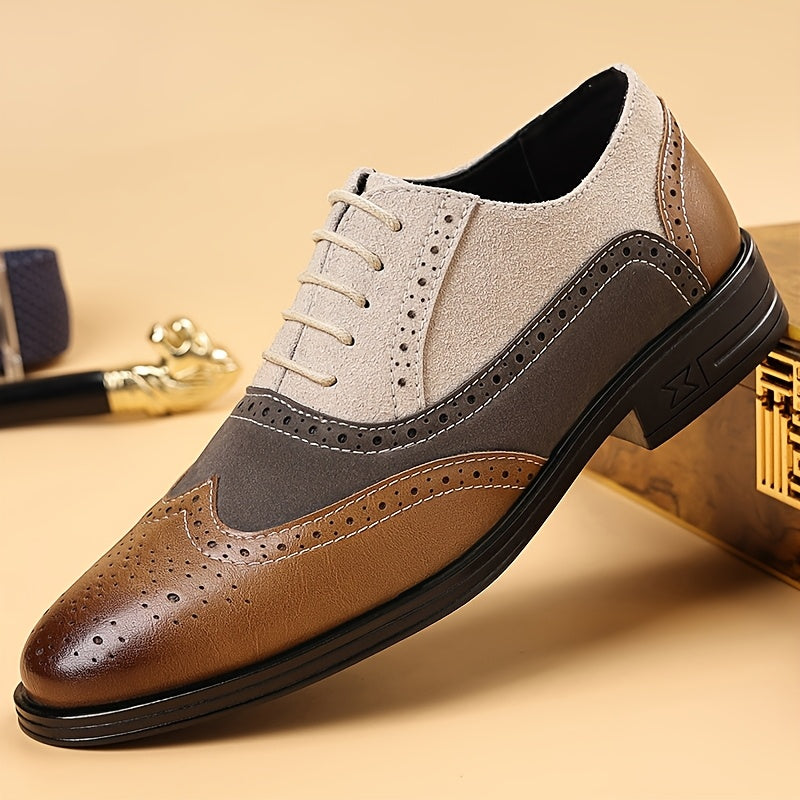 Chaussures richelieu homme bicolores - Beige