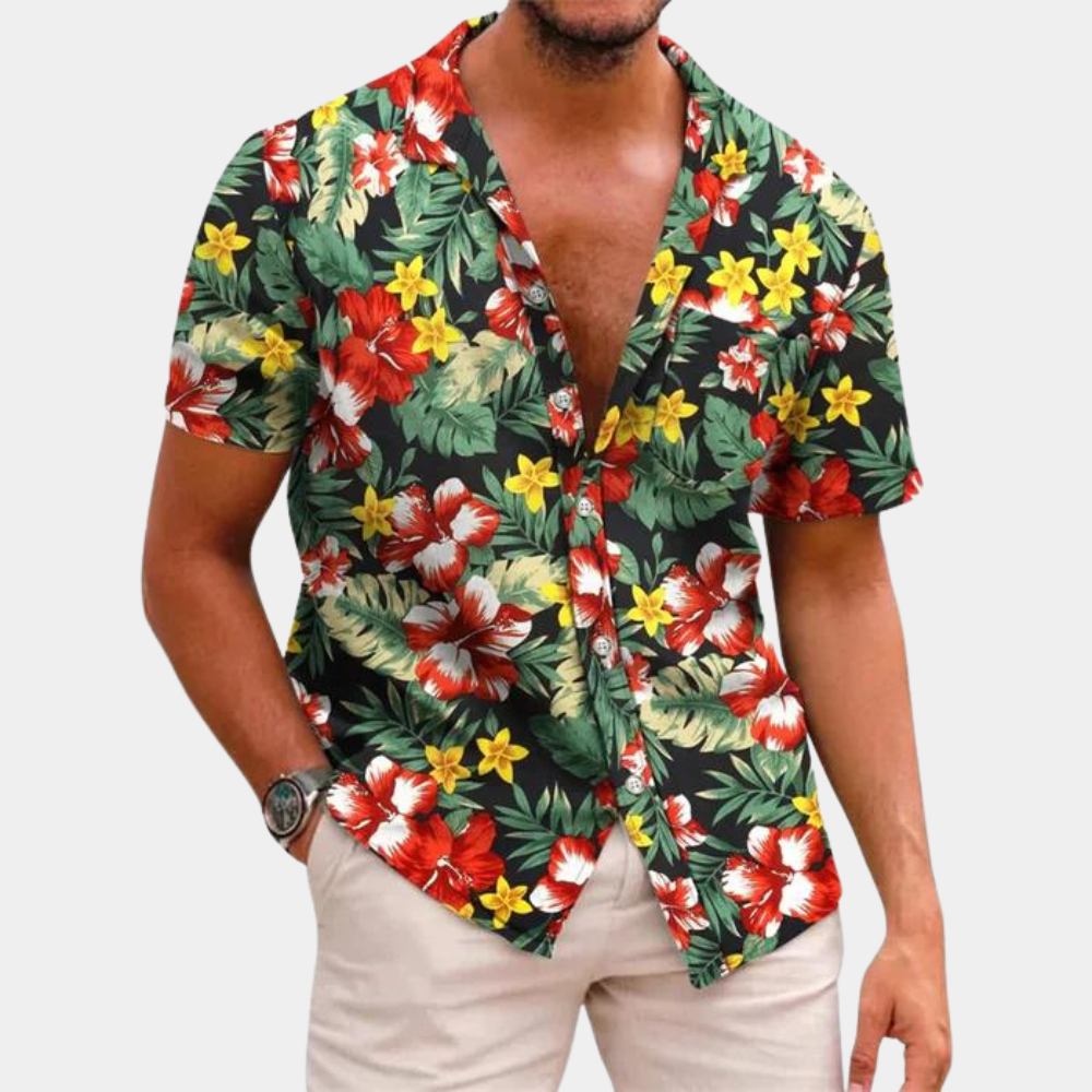 Chemise à Manches Courtes pour Homme – Légère & Fleurie - Fleurs