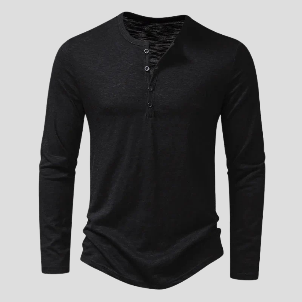 Chemise à manches longues pour homme - Noir