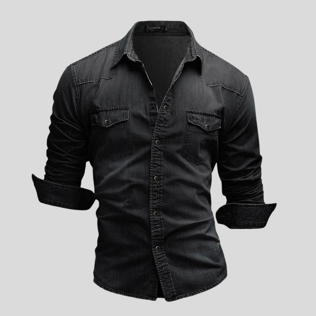 Chemise ajustée légère en jean à boutons homme – Style classique au quotidien - image 7