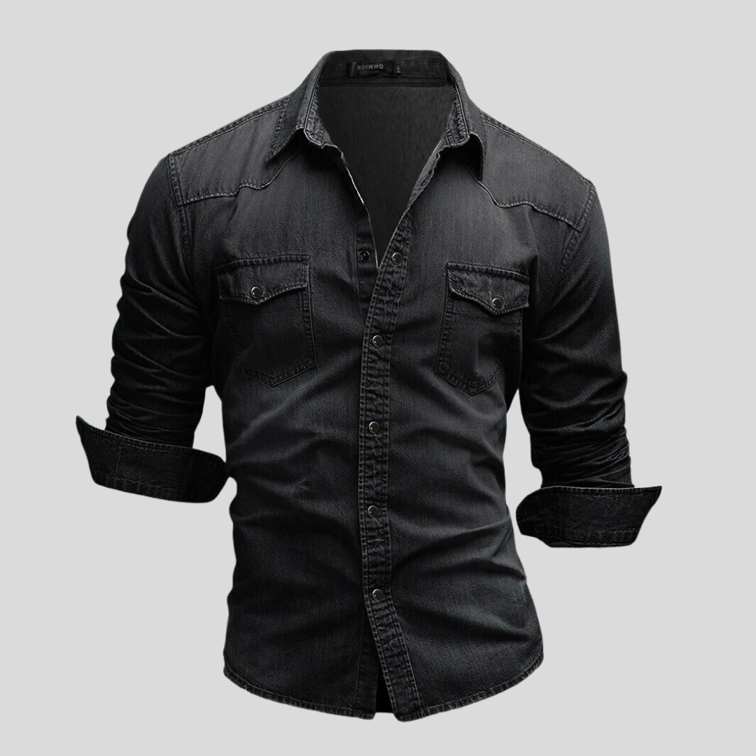 Chemise ajustée légère en jean à boutons homme – Style classique au quotidien - image 7