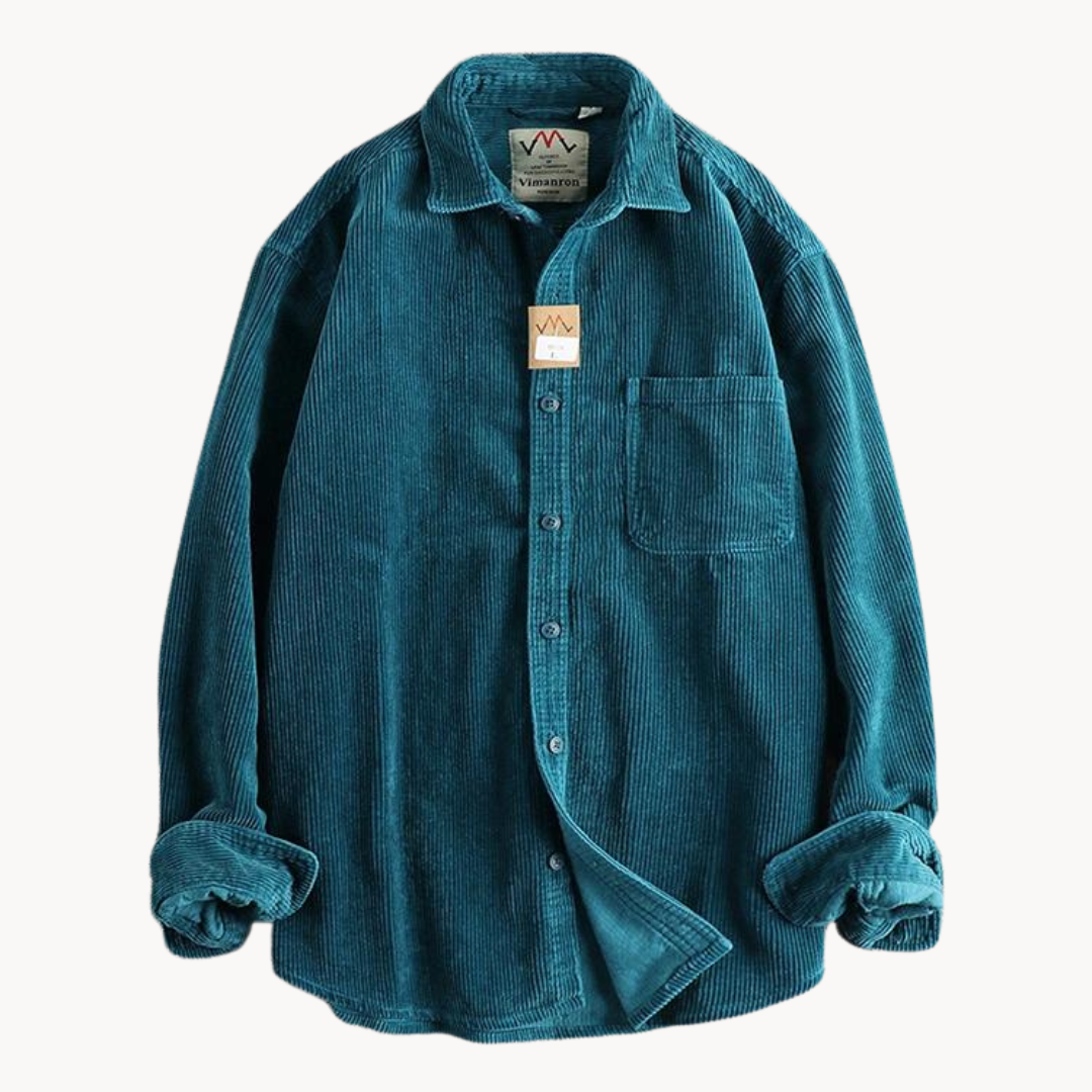 Chemise Boutonnée à Texture Côtelée pour Homme – Chemise Décontractée et Structurée - Bleu